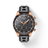 Tissot PRS 516 Chronograph Black Dial Jam Tangan Tali Kulit Hitam Untuk Pria - T100.417.36.051.00