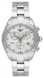 Tissot PR 100 Sport Chic Chronograph Diamonds Mother of Pearl Dial Silver Steel Strap Watch for Women - T101.917.11.116.00