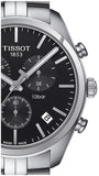 Tissot T Classic PR 100 Chronograph Black Dial Silver Steel Strap Watch for Men - T101.417.11.051.00