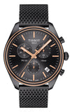 Tissot T Classic PR 100 Chronograph Anthracite Black Dial Black Mesh Bracelet Watch For Men - T101.417.23.061.00