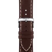 Tissot PR 100 Sport Silver Dial Brown Leather Strap Watch For Men - T101.610.16.031.00