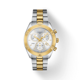 Tissot PR 100 Sport Chic Chronograph Silver Dial Two Tone Steel Strap Jam Tangan Untuk Wanita - T101.917.22.031.00