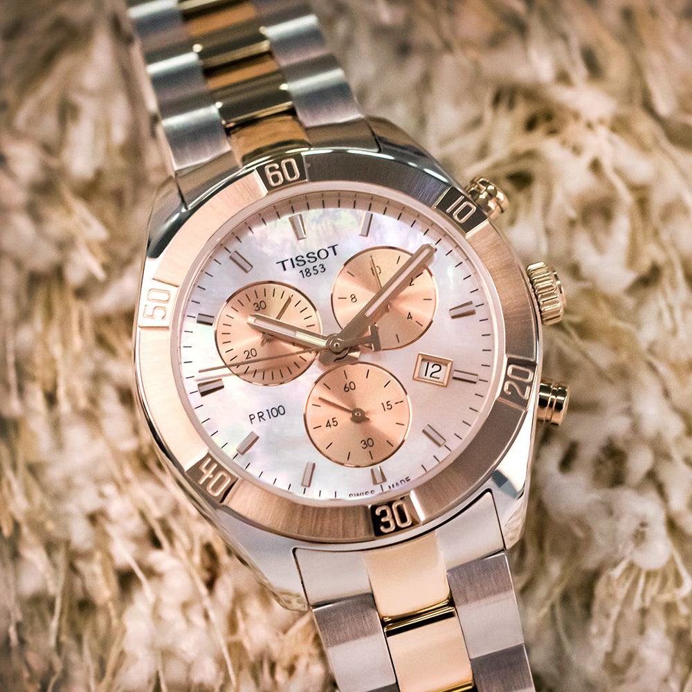 Tissot pr 100 online sport chic rose gold