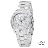 Tissot PR 100 Sport Chic Chronograph Diamonds Mother of Pearl Dial Silver Steel Strap Watch for Women - T101.917.11.116.00