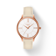 Tissot T Lady Bella Ora Round White Dial Beige Leather Strap Watch For Women - T103.210.36.018.00