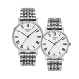 Tissot T Classic Everytime White Dial Jam Tangan Gelang Jaring Perak Untuk Pria - T109.410.11.033.00