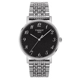 Tissot T Classic Everytime Quartz Black Dial Silver Steel Strap Watch for Men - T109.410.11.072.00