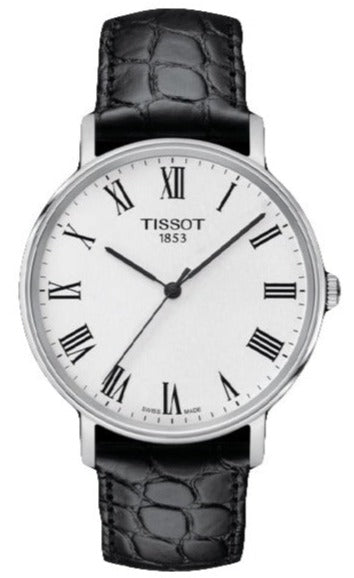 Tissot Everytime Medium White Dial Jam Tangan Tali Kulit Hitam Untuk Pria - T109.410.16.033.01
