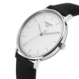 Tissot T Classic Everytime Jam Tangan Tali Kulit Hitam Dial Putih Besar Untuk Pria - T109.610.16.031.00