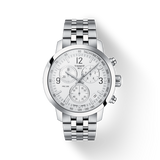 Tissot PRC 200 Chronograph Quartz Silver Dial Silver Steel Strap Jam Tangan Untuk Pria - T055.417.11.037.00