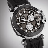Tissot T Race Chronograph Anthracite Black Dial Black Silicone Strap Watch For Men - T115.417.27.061.00