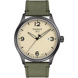 Tissot T Sport Chrono XL Beige Dial Khakhi Green Nylon Strap Watch for Men - T116.617.33.267.00