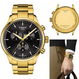 Tissot Chrono XL Classic Black Dial Gold Steel Strap Watch for Men - T116.617.33.051.00