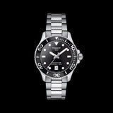 Tissot Seastar 1000 Lady Quartz Black Dial Silver Steel Strap Watch for Women - T120.210.11.051.00