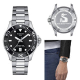 Tissot Seastar 1000 Lady Quartz Black Dial Silver Steel Strap Watch for Women - T120.210.11.051.00