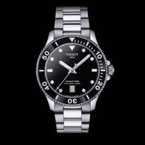 Tissot Seastar 1000 Black Dial Silver Steel Strap Watch For Men - T120.410.11.051.00