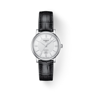Tissot Carson Premium Lady Born to Be Brace Special Edition Silver Dial Black Leather Strap Watch for Women - T122.207.16.036.00