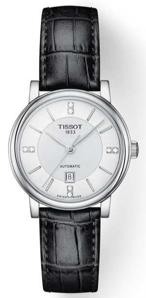 Tissot Carson Premium Lady Born to Be Brace Special Edition Silver Dial Black Leather Strap Watch for Women - T122.207.16.036.00