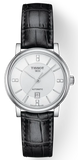 Tissot Carson Premium Lady Born to Be Brace Special Edition Silver Dial Black Leather Strap Watch for Women - T122.207.16.036.00