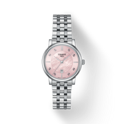 Tissot T Classic Carson Premium Lady Mother of Pearl Pink Dial Silver Steel Strap Watch For Women - T122.210.11.159.00