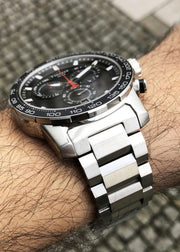 Tissot Supersport Chrono Black Dial Silver Steel Strap Watch For Men - T125.617.11.051.00