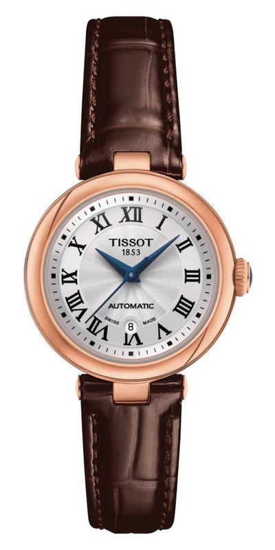 Jam Tangan Tissot Bellissima Automatic Silver Dial Brown Leather Strap Untuk Wanita - T126.207.36.013.00