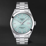 Tissot Gentleman Powermatic 80 Silicium Ice Blue Silver Steel Strap Watch For Men - T127.407.11.351.00