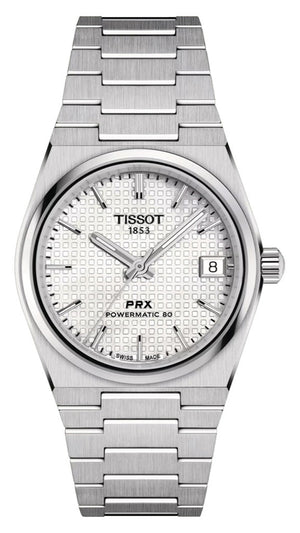 Tissot PRX Powermatic 80 White Dial Silver Steel Strap Watch for Men - T137.207.11.111.00