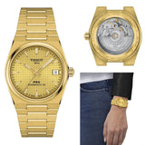 Tissot PRX Powermatic 80 Gold Dial Gold Steel Strap Watch for Men - T137.207.33.021.00