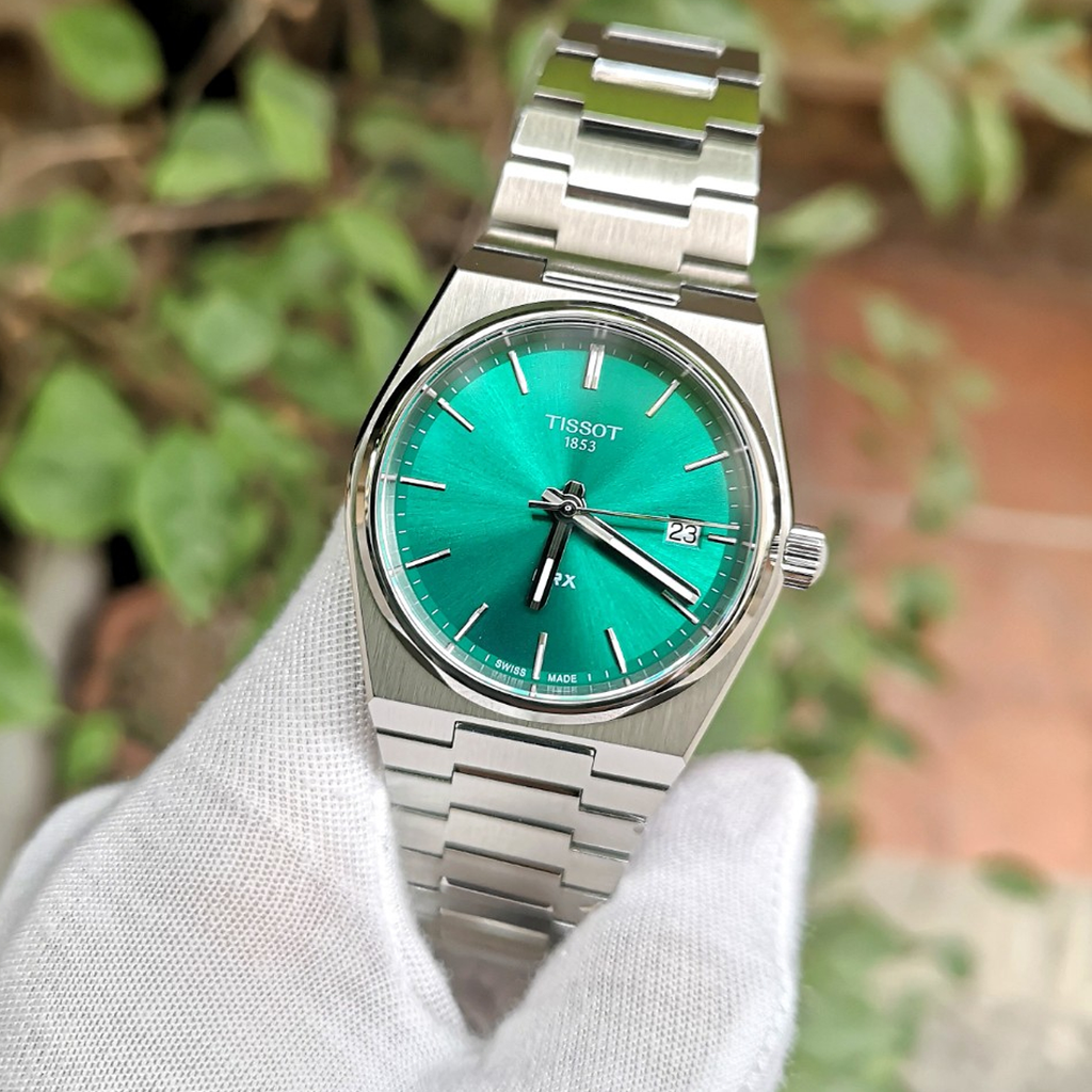 Tissot PRX Green Dial Silver Steel Strap Watch for Women Tissot PRX Green Dial Silver Steel Strap Watch for Women