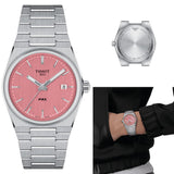 Tissot PRX Quartz Pink Dial Silver Steel Strap Watch for Women - T137.210.11.331.00