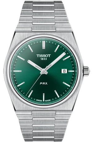 Tissot PRX Green Dial Silver Steel Strap Watch For Men - T137.410.11.091.00