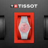 Tissot PRX Quartz Pink Dial Silver Steel Strap Watch for Women - T137.210.11.331.00