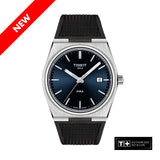 Tissot PRX Quartz Black Dial Black Leather Strap Watch For Men - T137.410.17.051.00