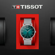 Tissot Everytime Gent Green Dial Silver Mesh Bracelet Watch for Men - T143.410.11.091.00