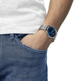 Emporio Armani Kappa Quartz Blue Dial Silver Steel Strap Watch For Men - AR80010