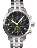 Tissot T Sport PRC200 Chronograph Black Dial Silver Steel Strap Jam Tangan untuk Pria - T17.1.586.52