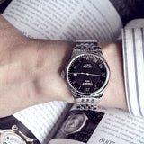 Tissot Le Locle Jam Tangan Tali Baja Perak Dial Hitam Otomatis Untuk Pria - T41.1.483.53