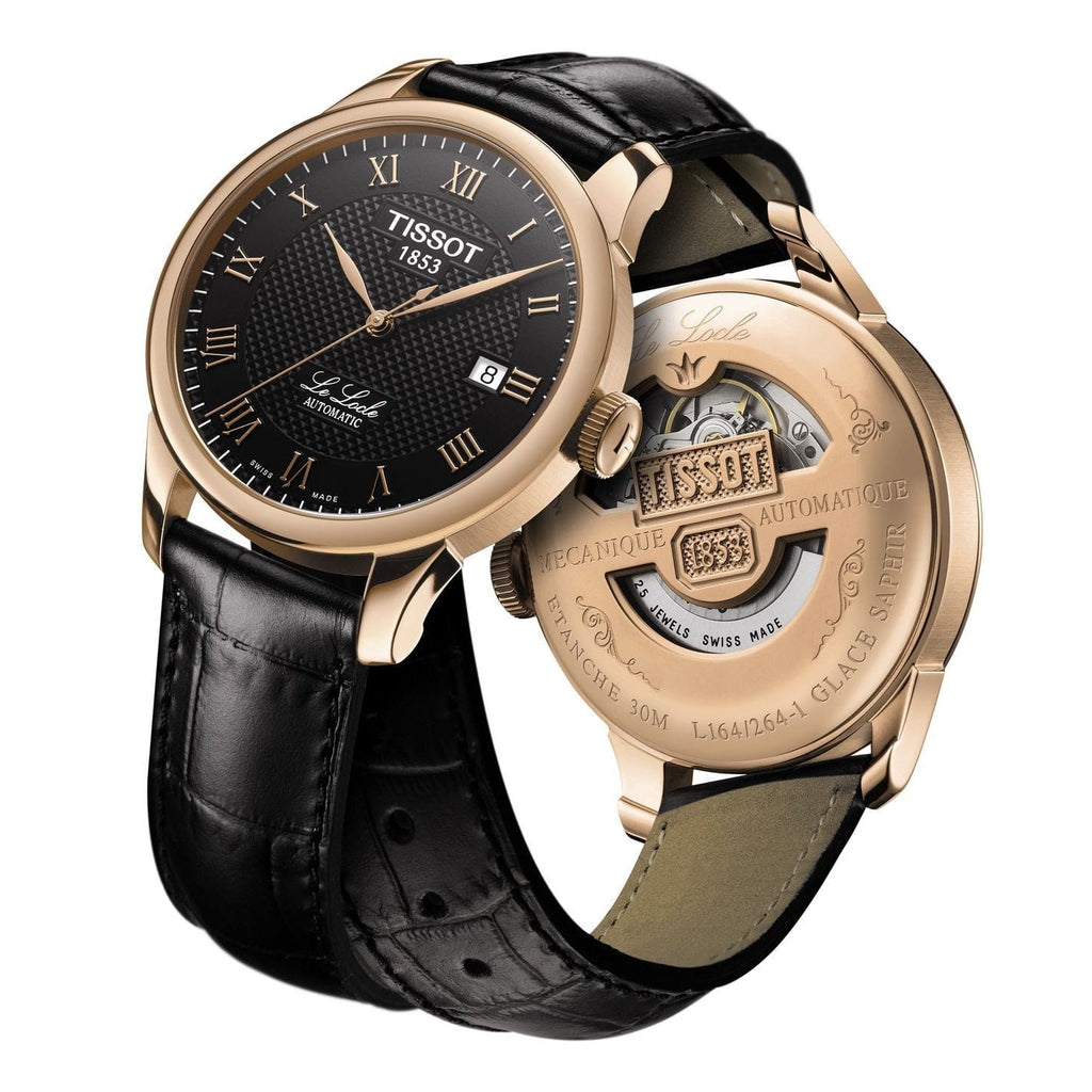 Tissot T Classic Le Locle Automatic Black Dial Black Leather Strap