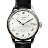 Jam Tangan Pria Tissot T Classic Le Locle Automatic Silver Dial Black Leather Strap - T41.1.423.33