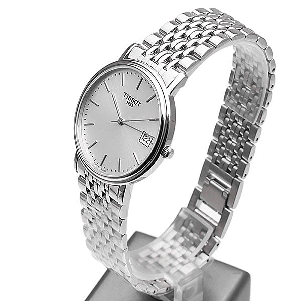 Tissot T Classic Desire Silver Dial Silver Mesh Bracelet Watch for Men