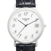 Tissot T Classic Desire White Dial Black Leather Strap Watch For Men - T52.1.421.12
