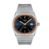 Tissot PRX Powermatic 80 Automatic 18K Gold Blue Dial Silver Steel Strap Watch for Men - T137.407.41.041.00