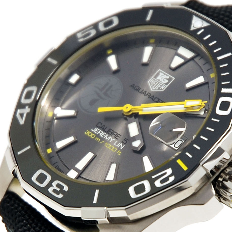 Tag Heuer Aquaracer Jeremy Lin Special Edition Grey Dial Black