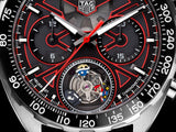 Tag Heuer Formula 1 Mario Kart Chronograph Tourbillion Black Dial Black Leather Strap Watch for Men - CAZ5080.FC6517