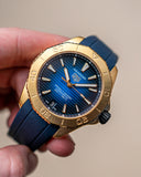 Tag Heuer Aquaracer Professional 200 Automatic 18K Yellow Gold Blue Dial Blue Rubber Strap Watch for Men - WBP5152.FT6210