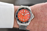Tag Heuer Aquaracer Professional 300 Orange Diver Automatic Orange Dial Silver Steel Strap Watch for Men - WBP201F.BA0632