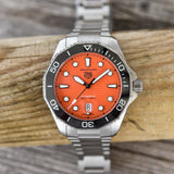 Tag Heuer Aquaracer Professional 300 Orange Diver Automatic Orange Dial Silver Steel Strap Watch for Men - WBP201F.BA0632