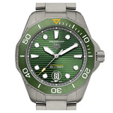 Tag Heuer Aquaracer Professional 300 Automatic Green Dial Silver Steel Strap Watch for Men - WBP208B.BF0631