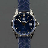 Jam Tangan Tag Heuer Carrera Quartz dengan Dial Biru dan Tali Kulit Anak Sapi Biru untuk Wanita - WAR1112.FC6391
